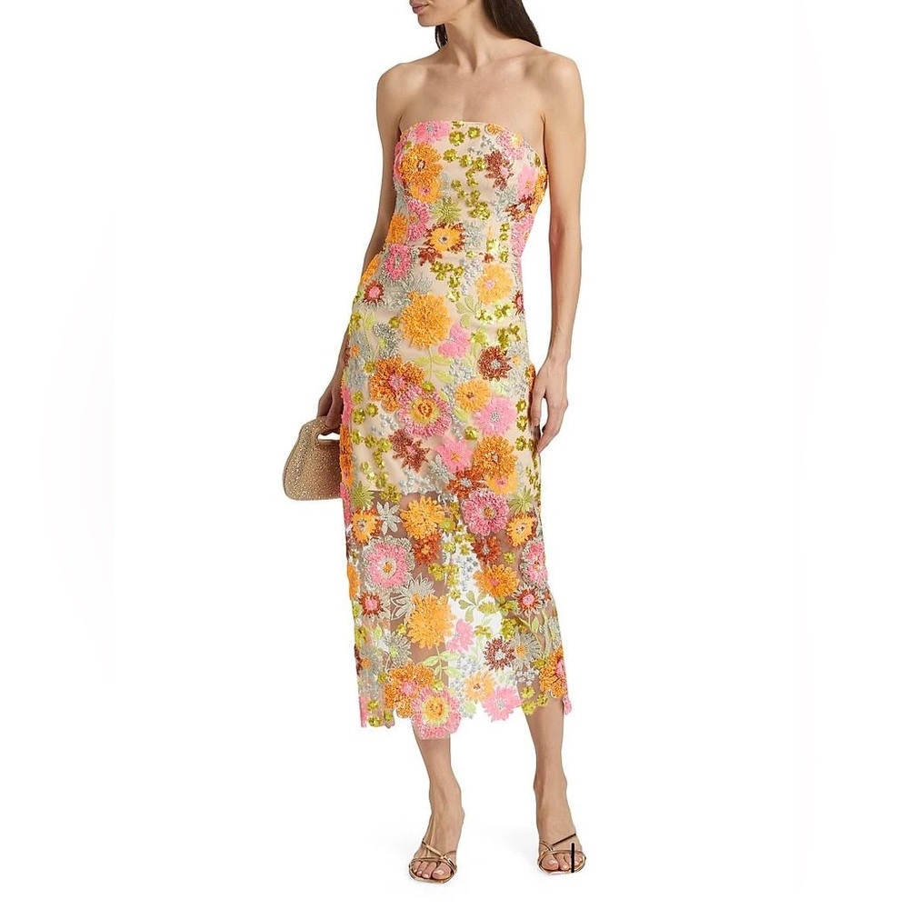 Milly Women’s Kait Floral Blossom Sequin Dress